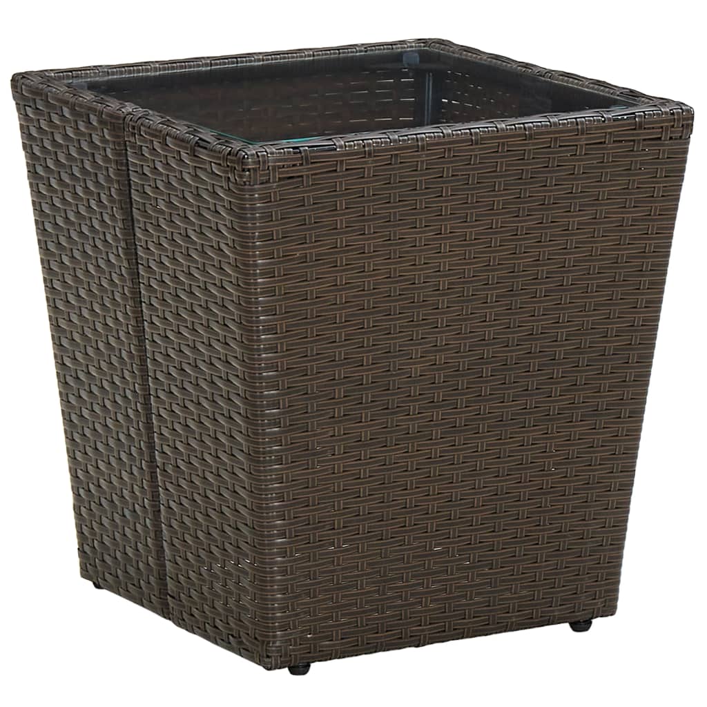 Tea Table 41.5X41.5X43Cm Poly Rattan And Solid Acacia