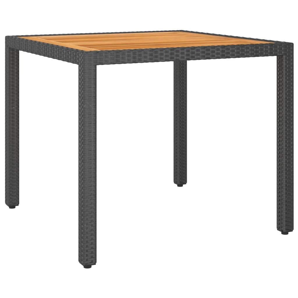 Garden Table Poly Rattan Acacia Wood