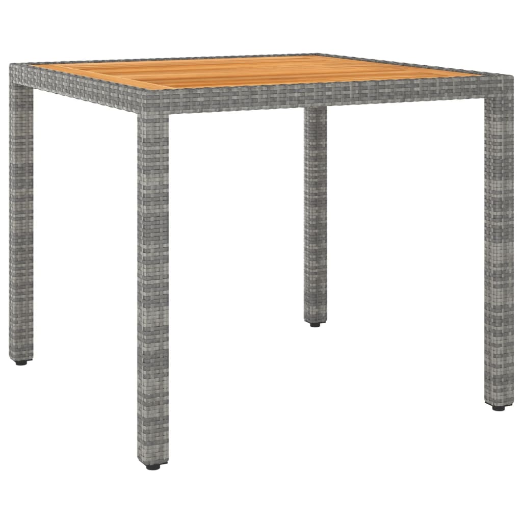 Garden Table Poly Rattan Acacia Wood