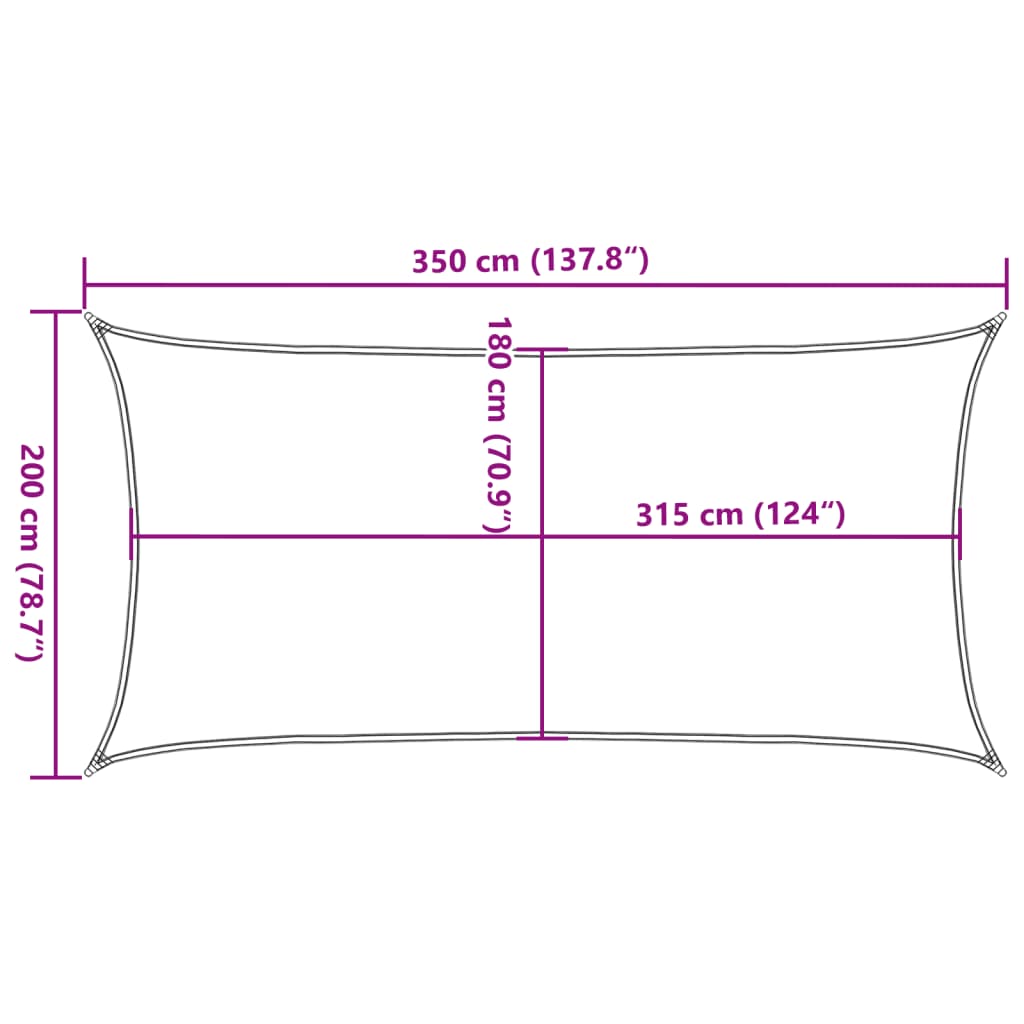 Sunshade Sail 160 G/M² Blue 2X3.5 M Hdpe