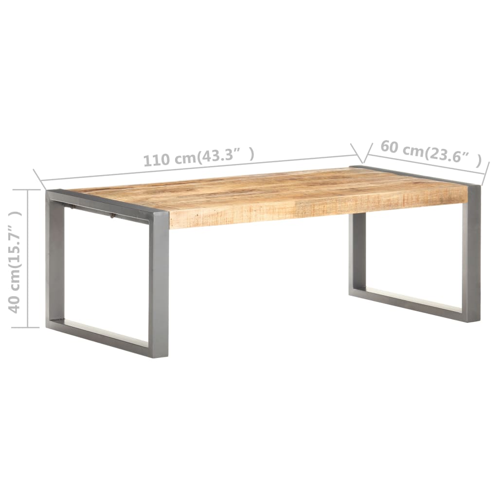 Coffee Table 110X60X40 Cm Rough Mango Wood