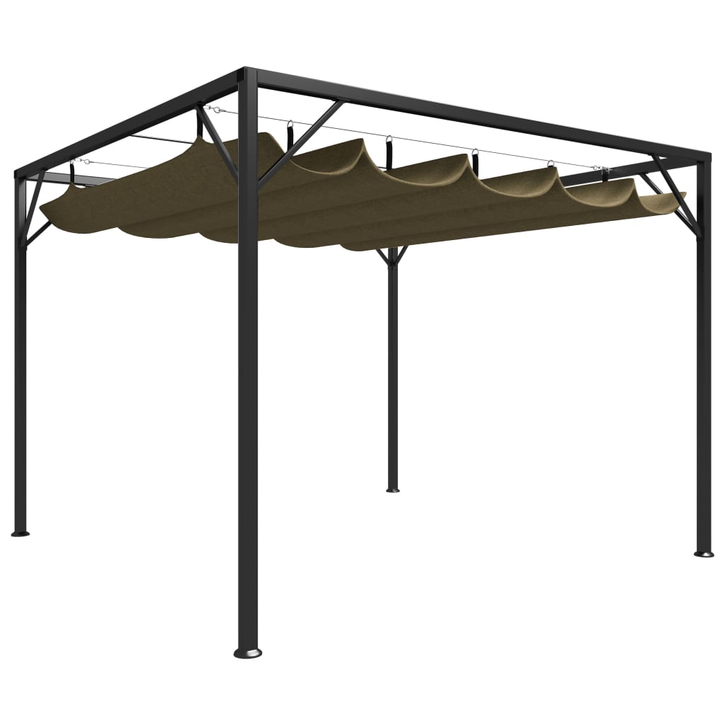 Garden Gazebo With Retractable Roof 3X3 M 180 G/M²