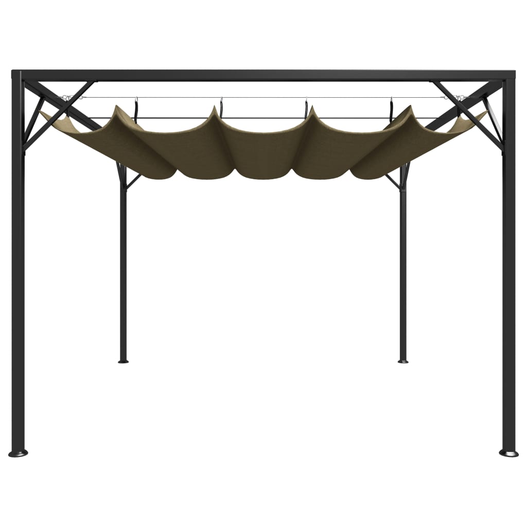 Garden Gazebo With Retractable Roof 3X3 M 180 G/M²