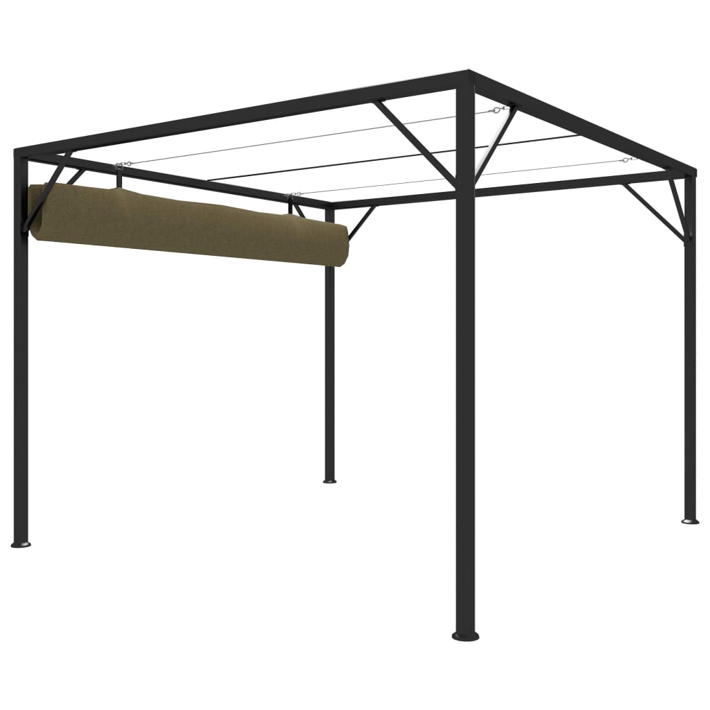 Garden Gazebo With Retractable Roof 3X3 M 180 G/M²
