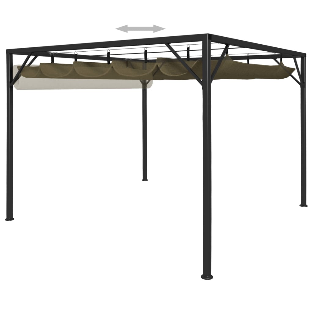 Garden Gazebo With Retractable Roof 3X3 M 180 G/M²