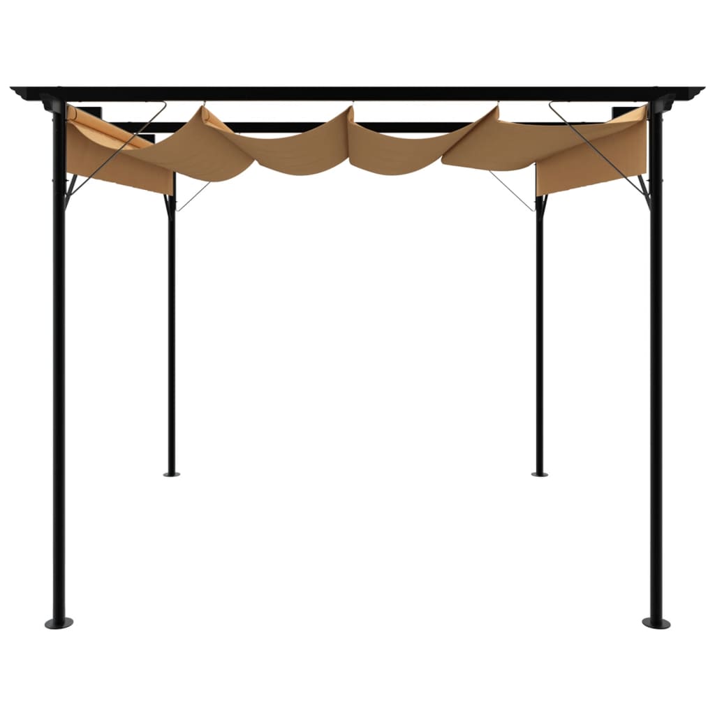 Pergola With Retractable Roof 3X3 M Steel 180 G/M²
