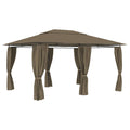 Gazebo 4x3m Garden Marquee Curtains Outdoor Party Tent Waterproof taupe 400 cm