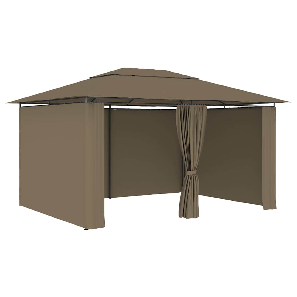Gazebo 4x3m Garden Marquee Curtains Outdoor Party Tent Waterproof taupe 400 cm