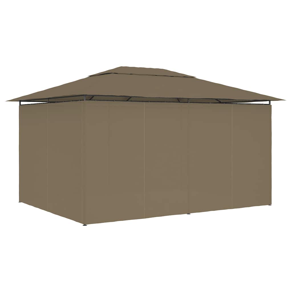 Gazebo 4x3m Garden Marquee Curtains Outdoor Party Tent Waterproof taupe 400 cm