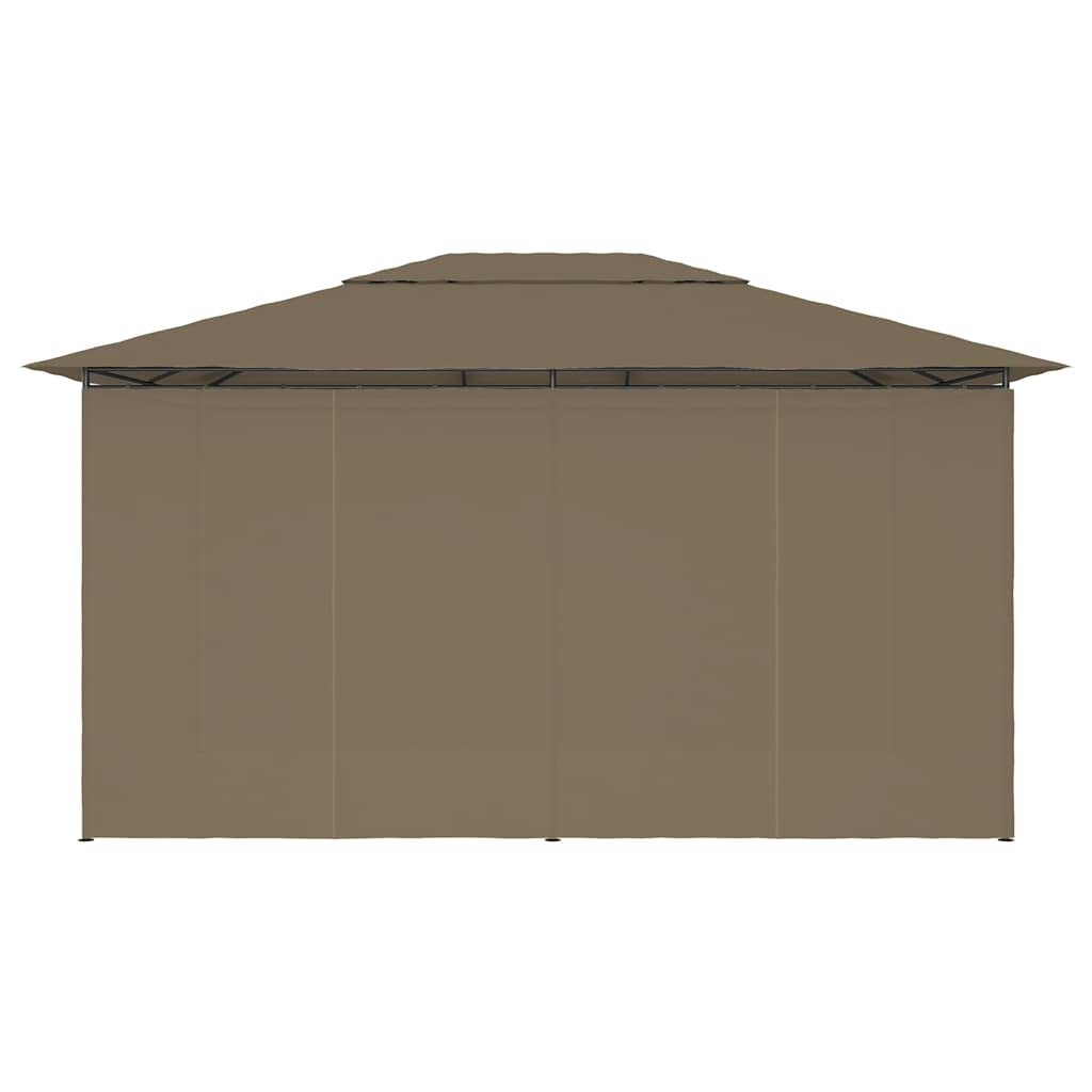 Gazebo 4x3m Garden Marquee Curtains Outdoor Party Tent Waterproof taupe 400 cm