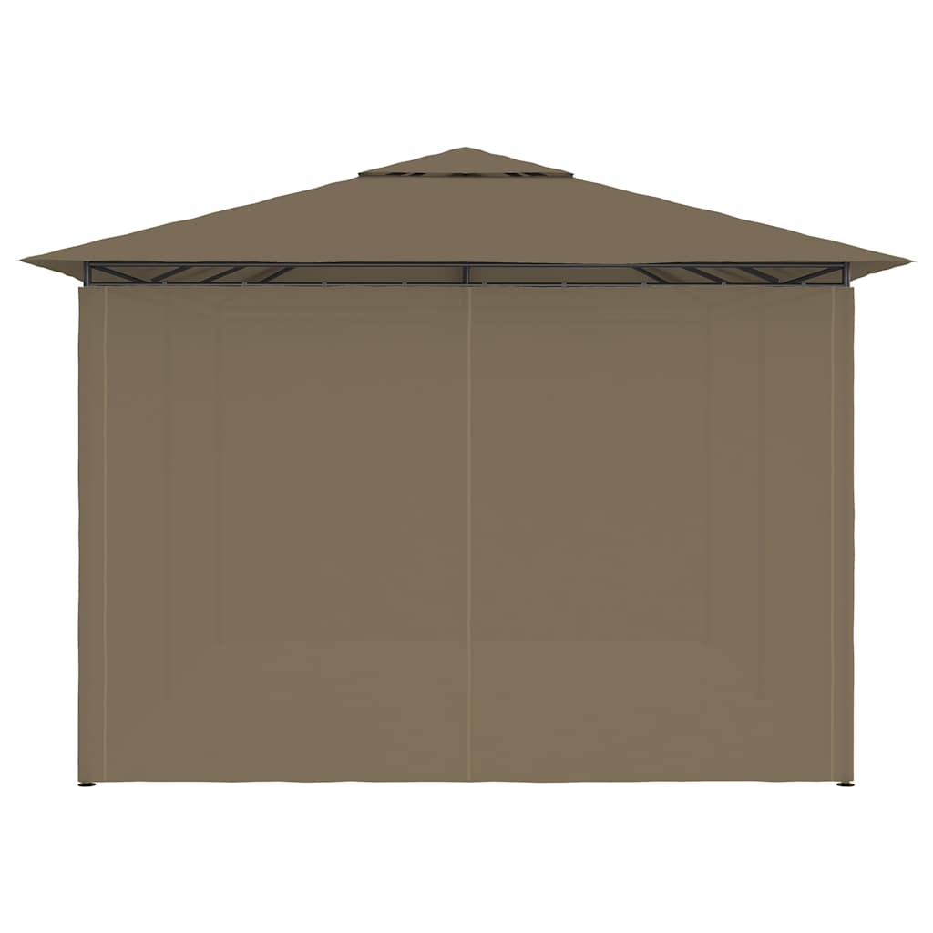 Gazebo 4x3m Garden Marquee Curtains Outdoor Party Tent Waterproof taupe 400 cm