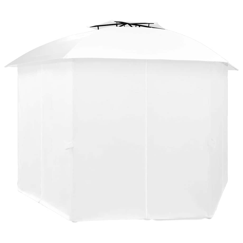 Gazebo Hexagonal Garden Marquee Curtains 360X265Cm Party Pavilion Tent Beige Ant