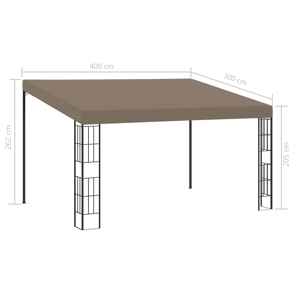 Gazebo Wall Mounted 6x3m Waterproof Patio Awning Garden Shelter Steel Frame LED