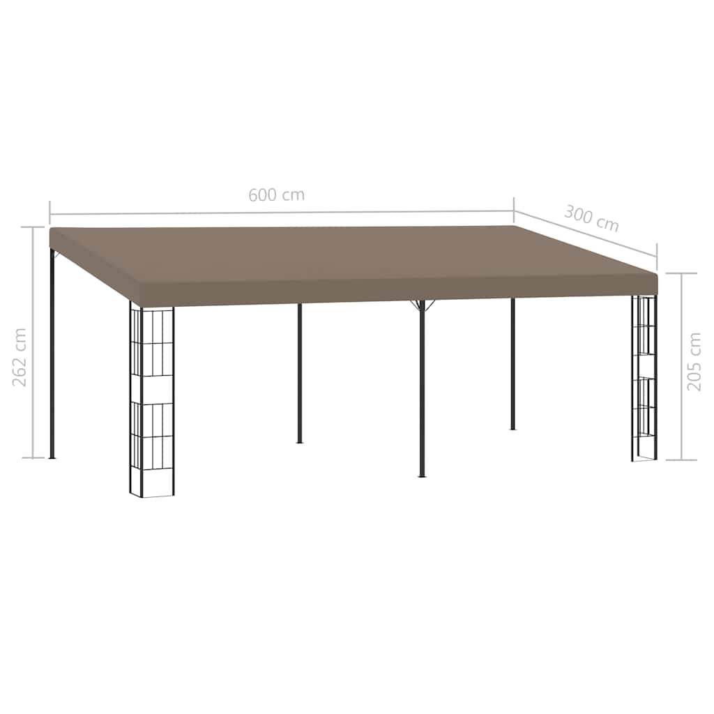 Gazebo Wall Mounted 6x3m Waterproof Patio Awning Garden Shelter Steel Frame LED