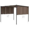 Gazebo Garden Side Curtain Taupe Powder-coated steel fabric (100% polyester) LED