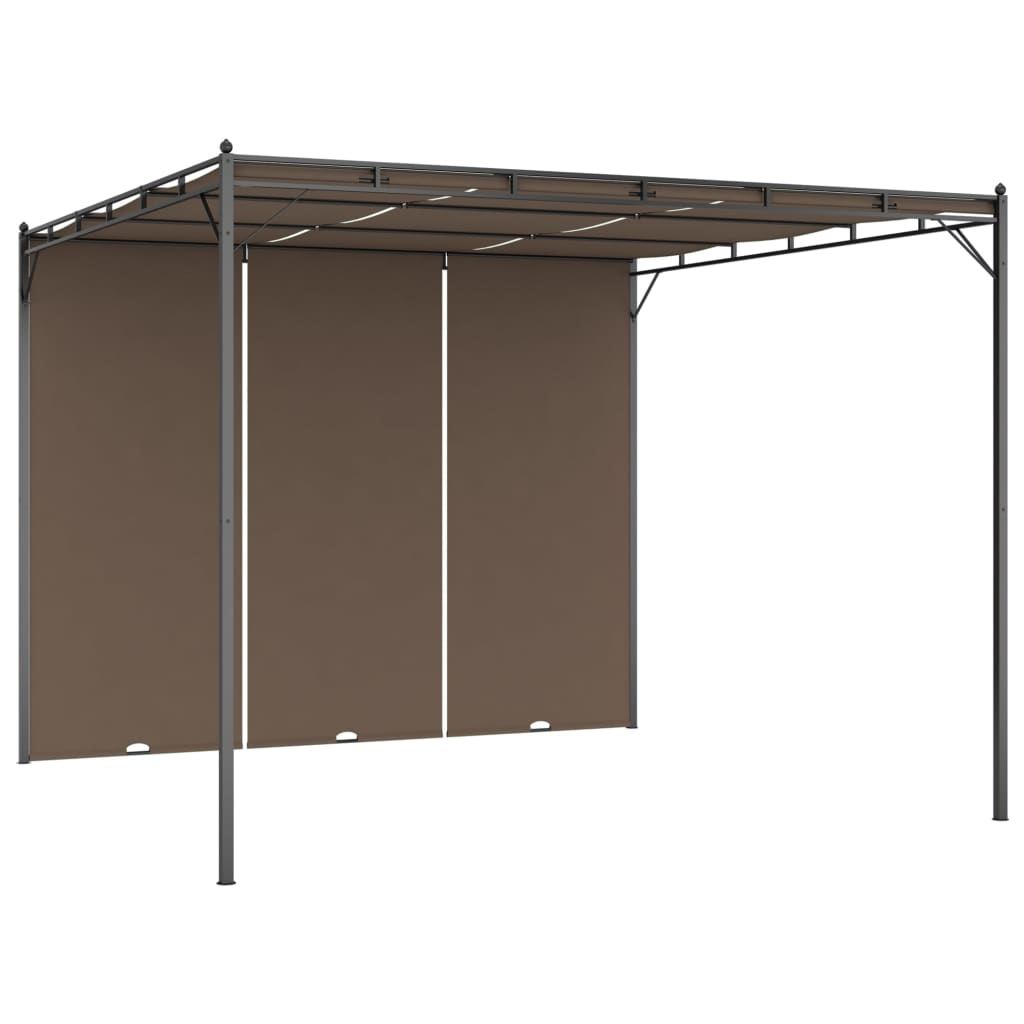 Garden Gazebo With Side Curtain Taupe