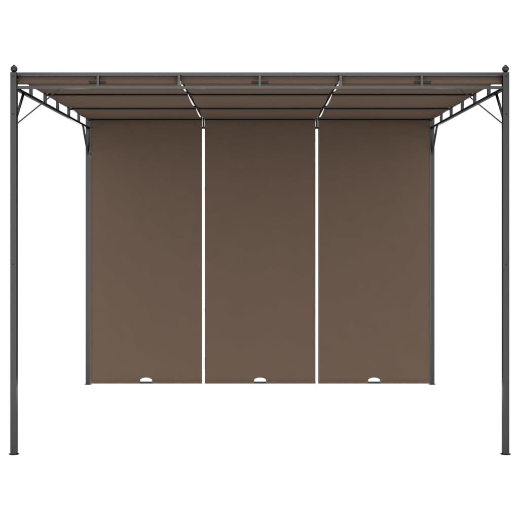 Garden Gazebo With Side Curtain Taupe