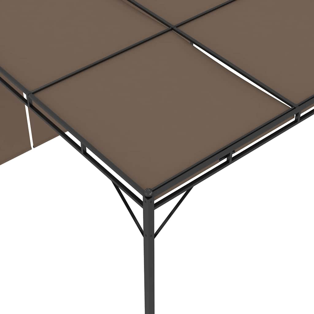 Gazebo Garden Side Curtain Taupe Powder-coated steel fabric (100% polyester) LED