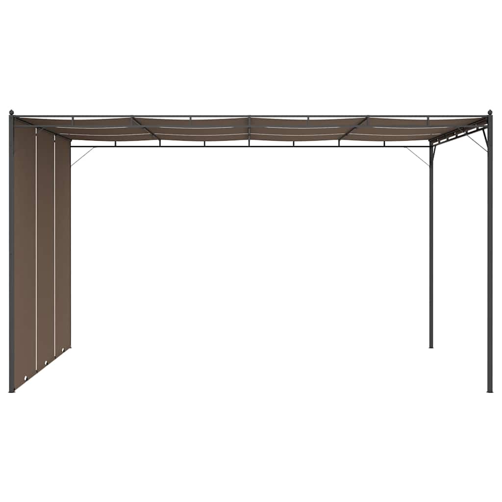 Gazebo Garden Side Curtain Taupe Powder-coated steel fabric (100% polyester) LED