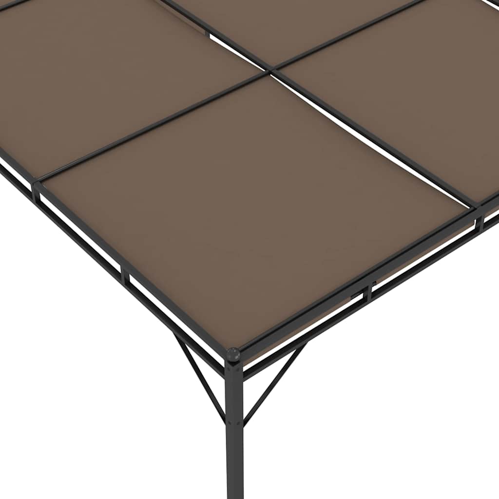 Gazebo Garden Side Curtain Taupe Powder-coated steel fabric (100% polyester) LED