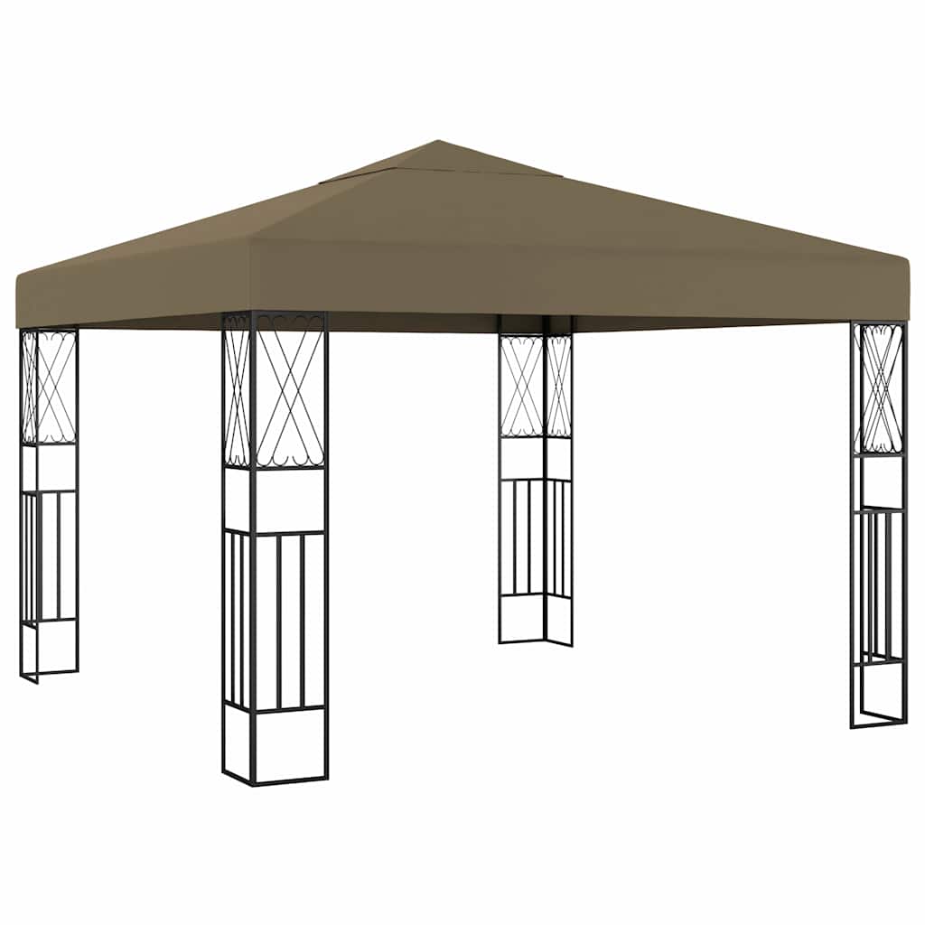 Gazebo Gazebo Fabric cream anthracite taupe Fabric (100% polyester) steel 400 cm