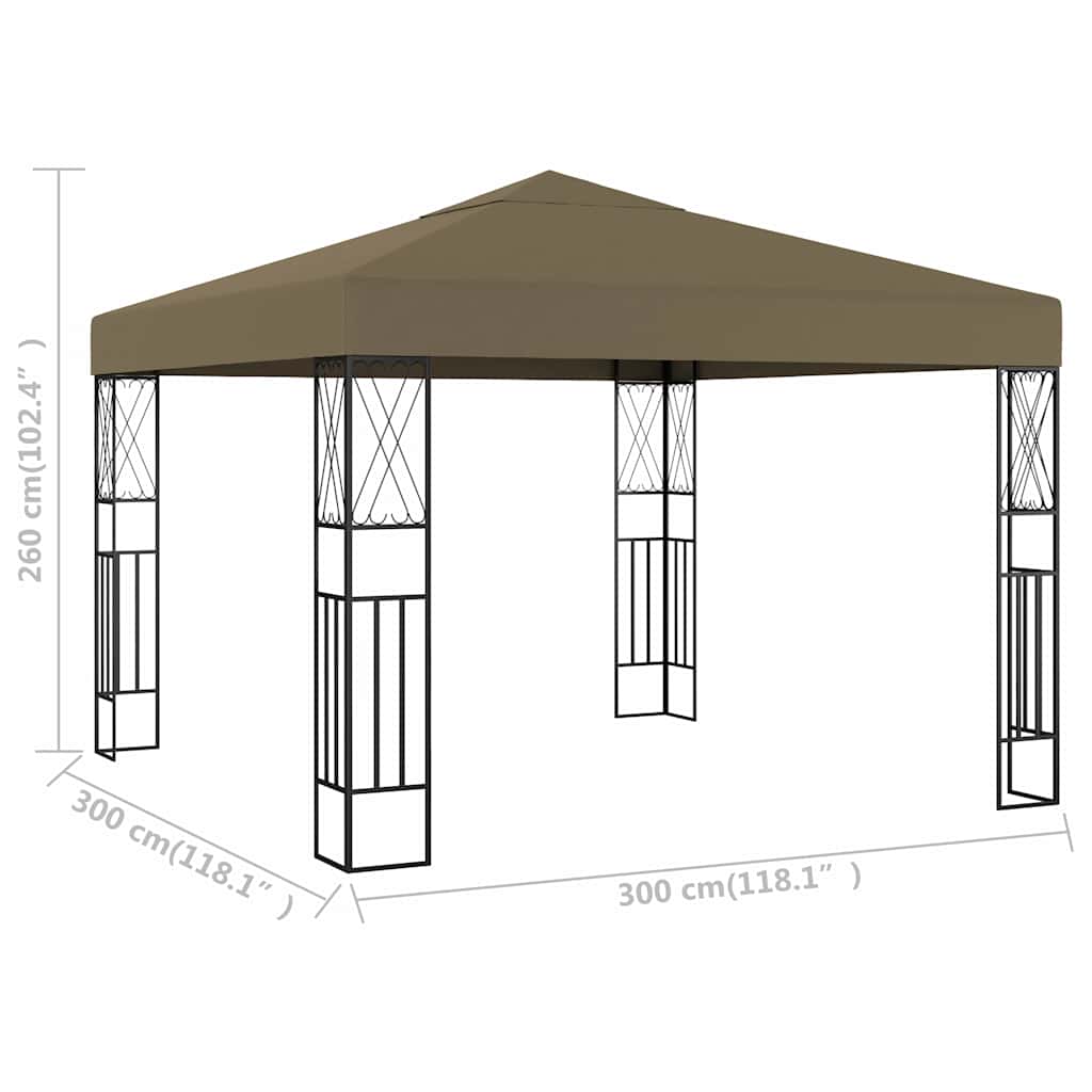 Gazebo Gazebo Fabric cream anthracite taupe Fabric (100% polyester) steel 400 cm