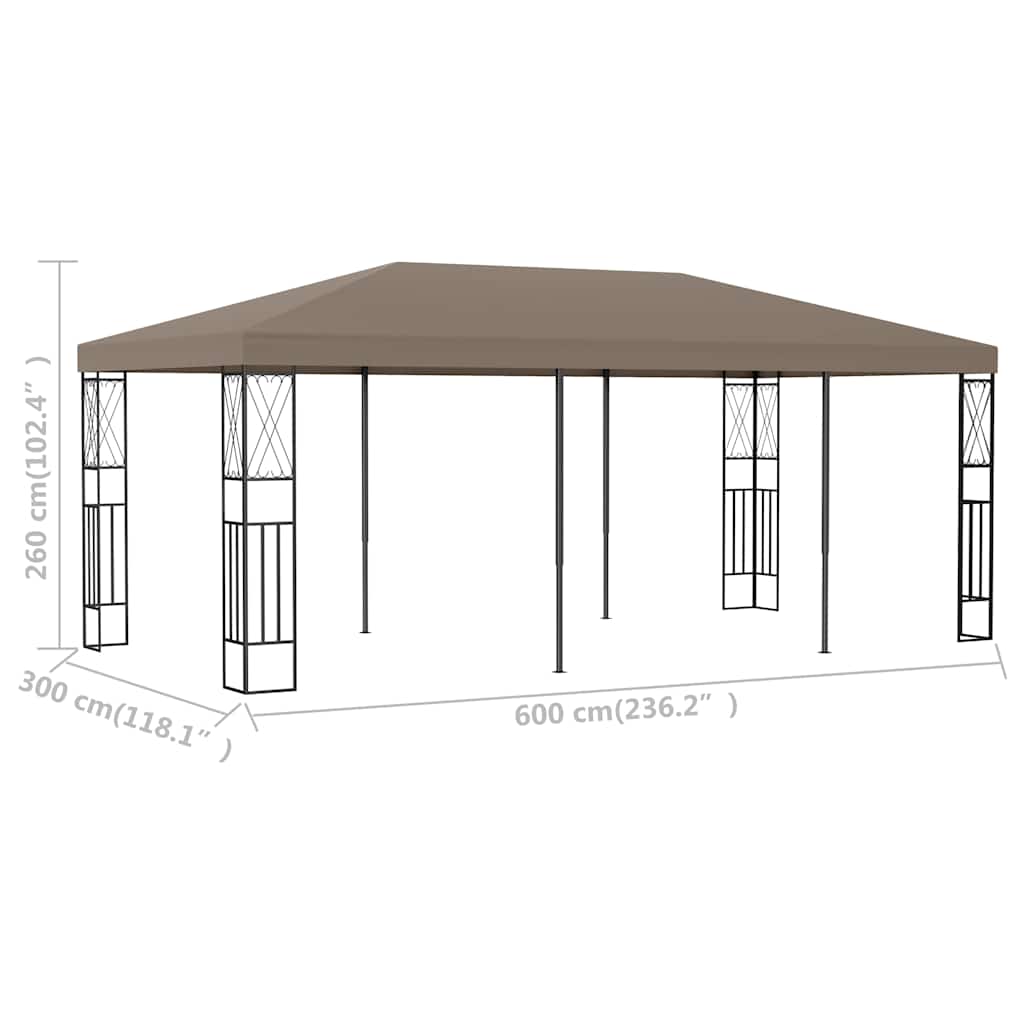 Gazebo Gazebo Fabric cream anthracite taupe Fabric (100% polyester) steel 400 cm