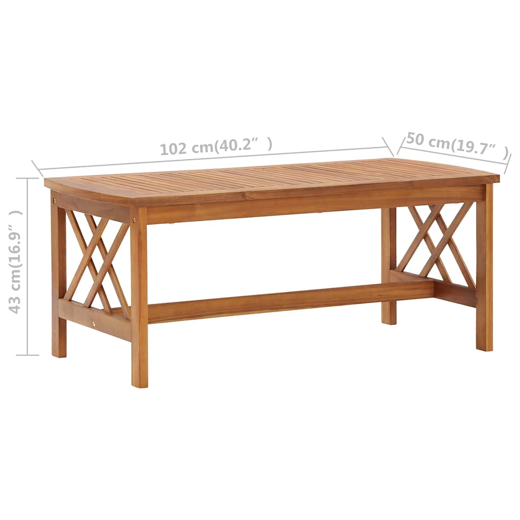 Coffee Table 102X50X43 Cm Solid Acacia Wood Solid acacia wood with an oil finish