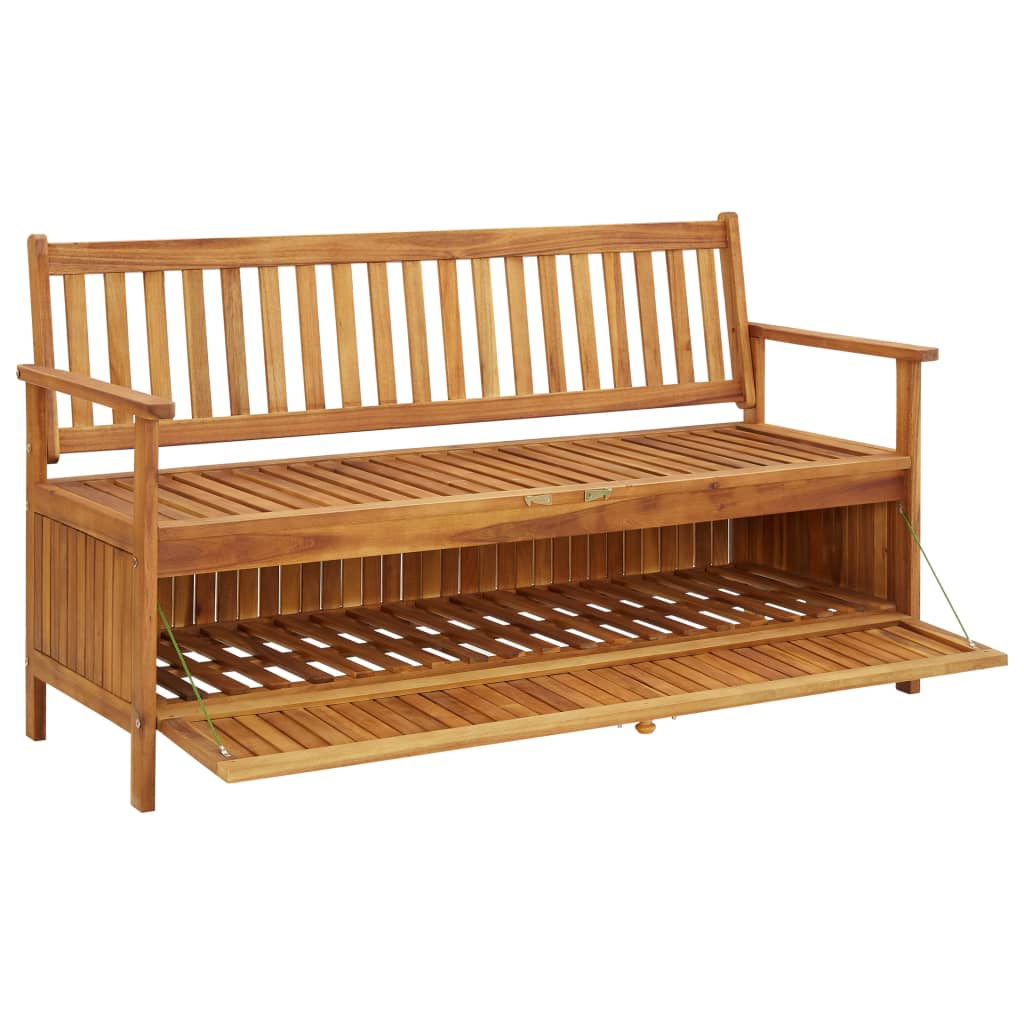 Garden Storage Bench 148 Cm Solid Acacia Wood