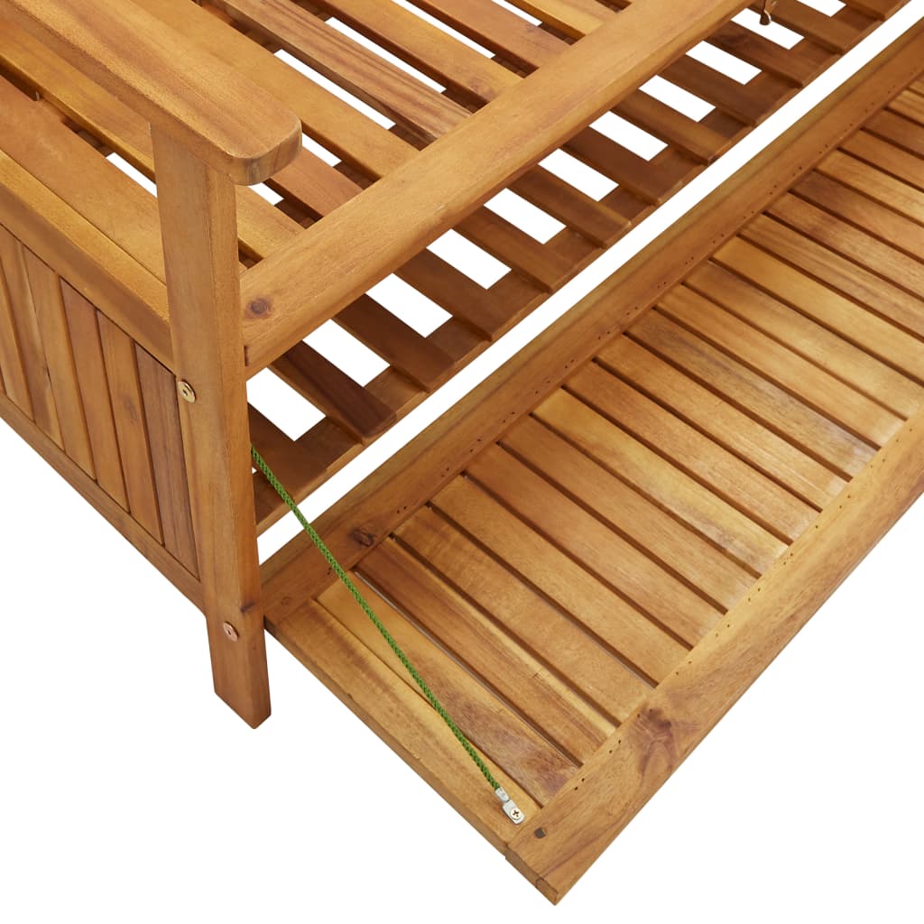 Garden Storage Bench 148 Cm Solid Acacia Wood