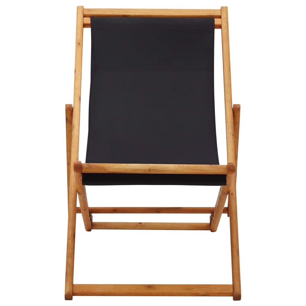 Folding Beach Chair Eucalyptus Wood And Fabric