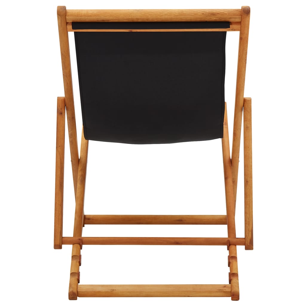 Folding Beach Chair Eucalyptus Wood And Fabric