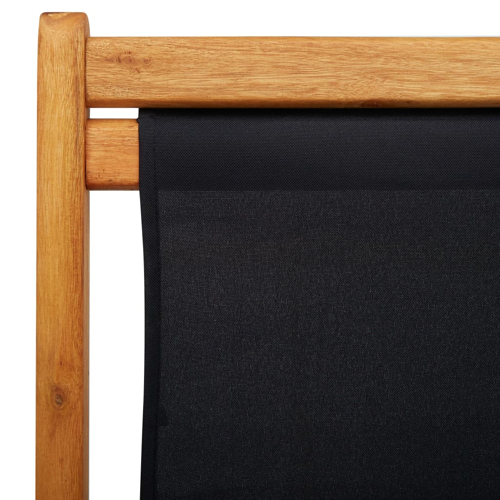 Folding Beach Chair Eucalyptus Wood And Fabric