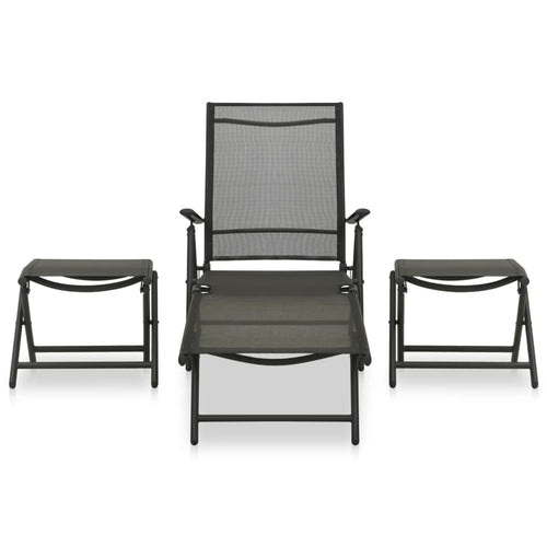 3 Piece Garden Lounge Set Textilene And Aluminium