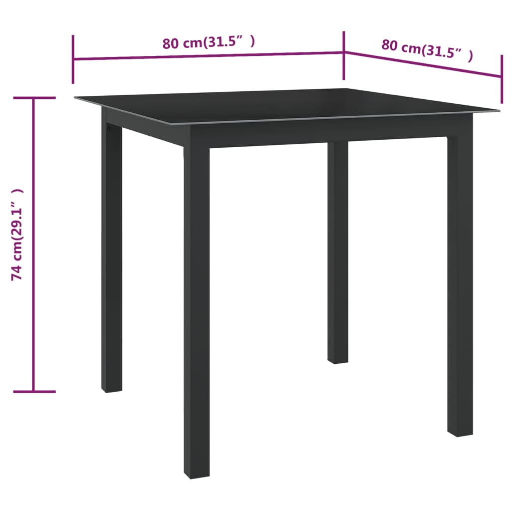 Garden Table Aluminium And Glass