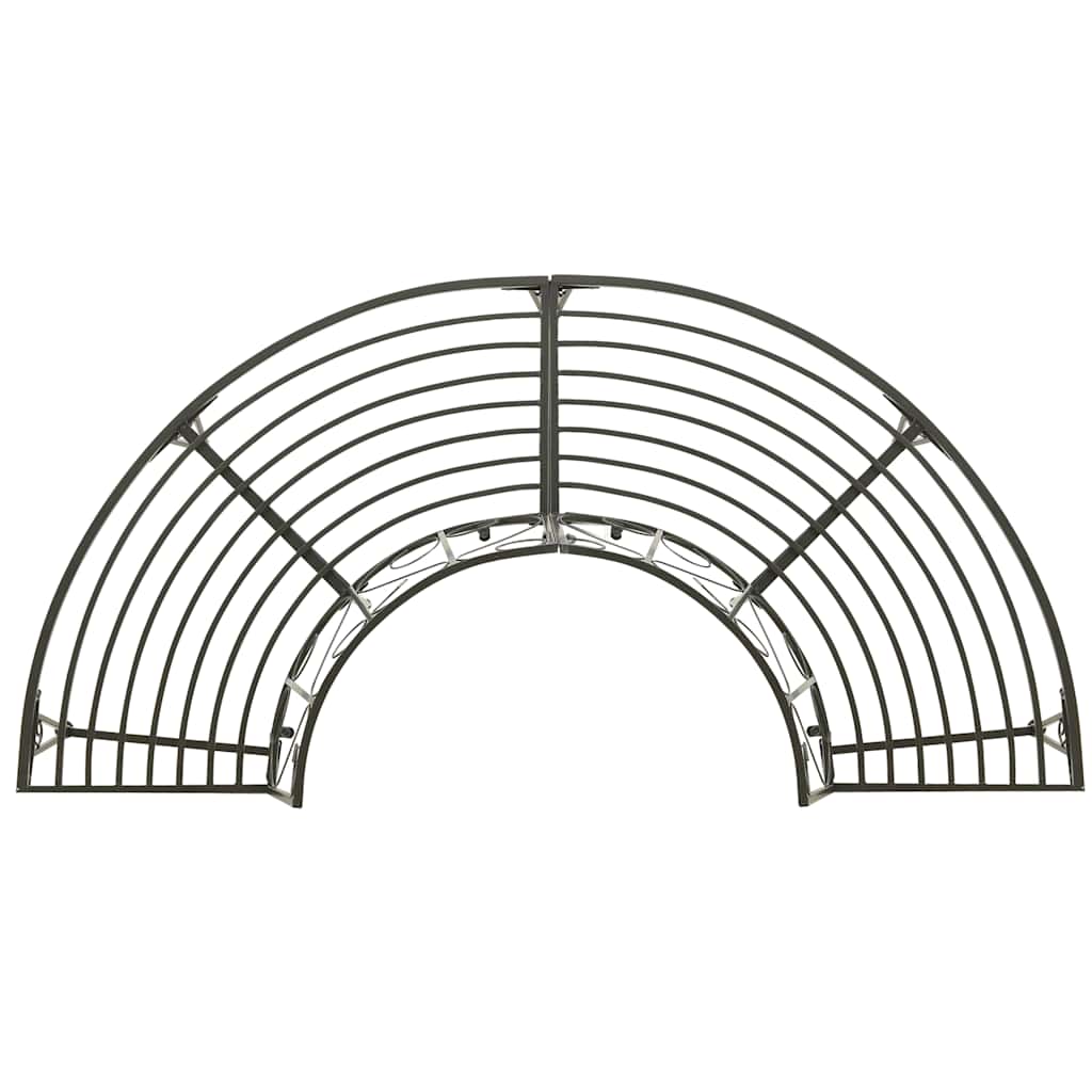 Outdoor Bench 160cm Round Tree Steel Garden Circular Patio Seat 360° Black half