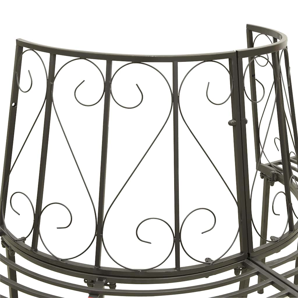 Outdoor Bench 160cm Round Tree Steel Garden Circular Patio Seat 360° Black half