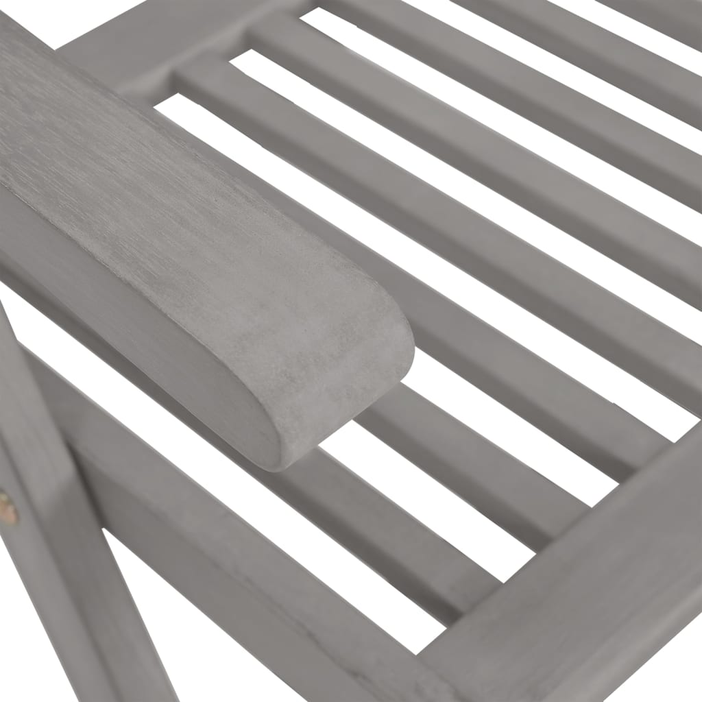 Garden Reclining Chairs 3 Pcs Grey Solid Acacia Wood