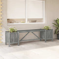 Garden Bench With 2 Planters Solid Acacia Wood