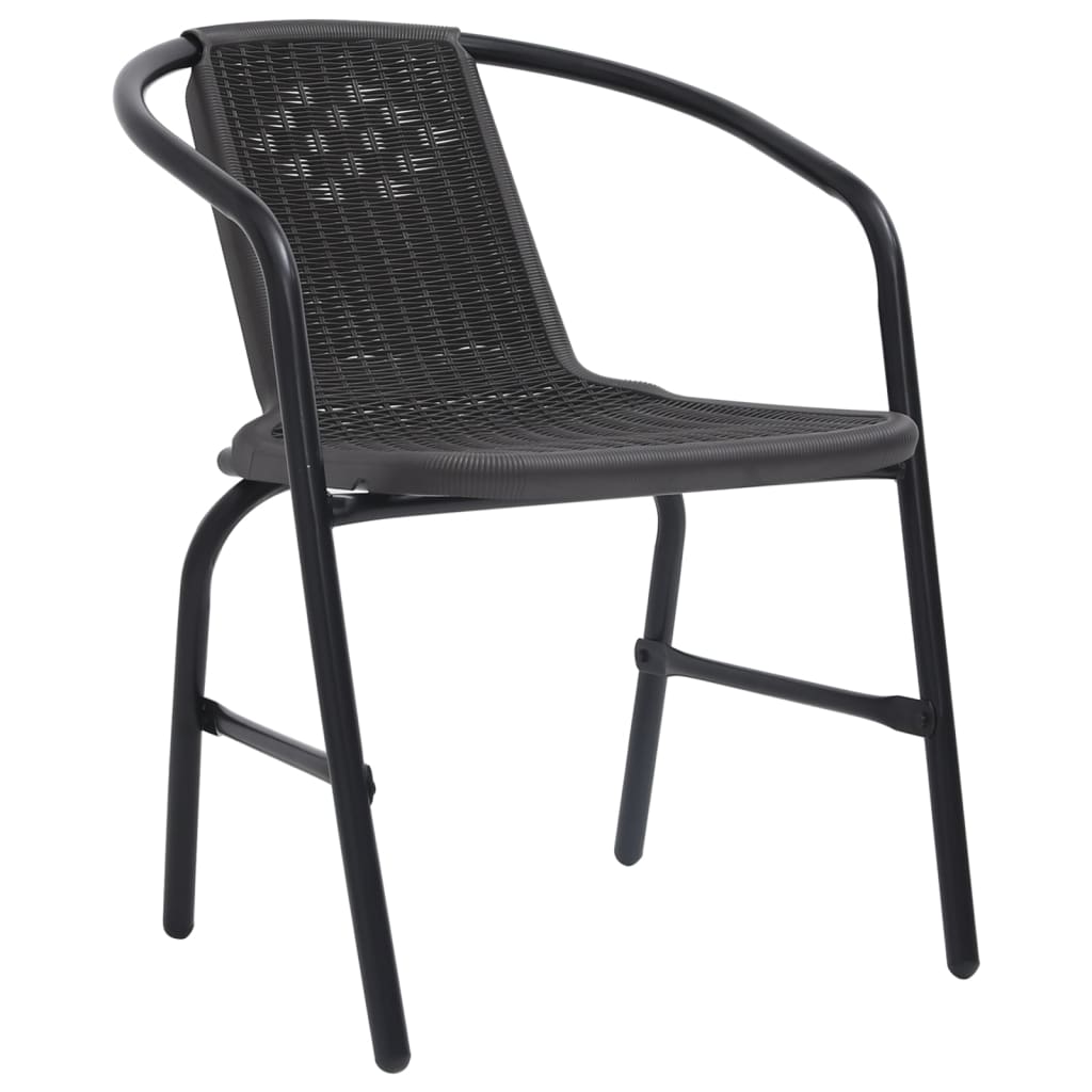 Garden Chairs 2 Pcs Plastic Rattan And Steel 110 Kg
