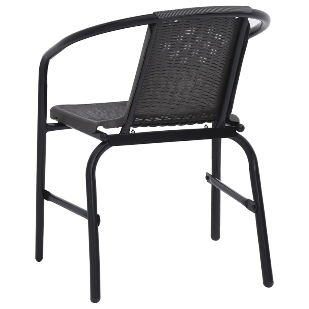 Garden Chairs 2 Pcs Plastic Rattan And Steel 110 Kg