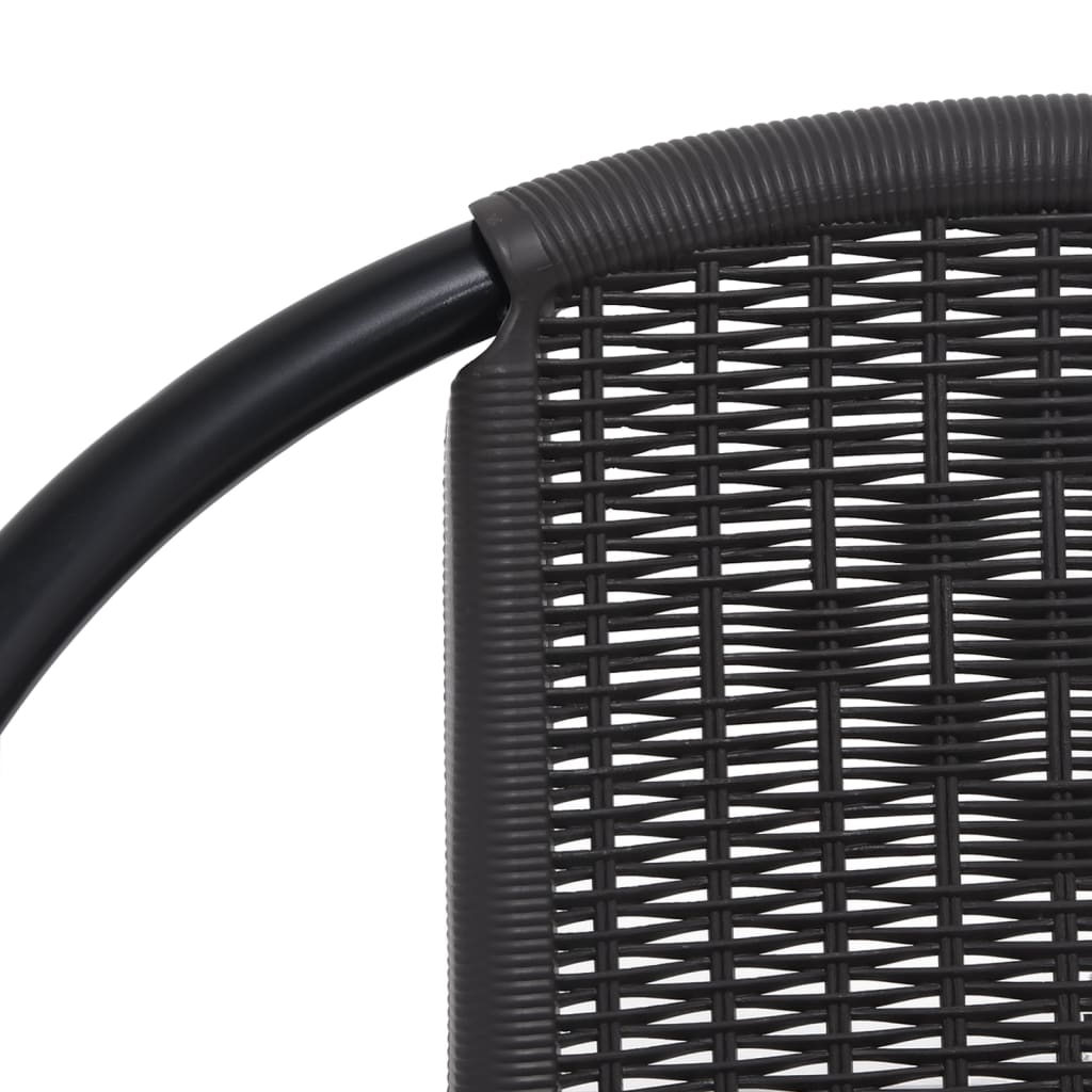 Garden Chairs 2 Pcs Plastic Rattan And Steel 110 Kg