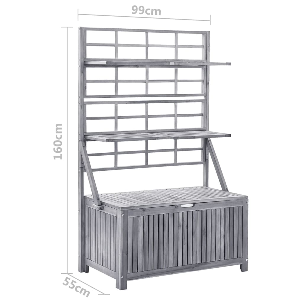 Storage Box With Trellis 99X55X160 Cm Solid Acacia Wood