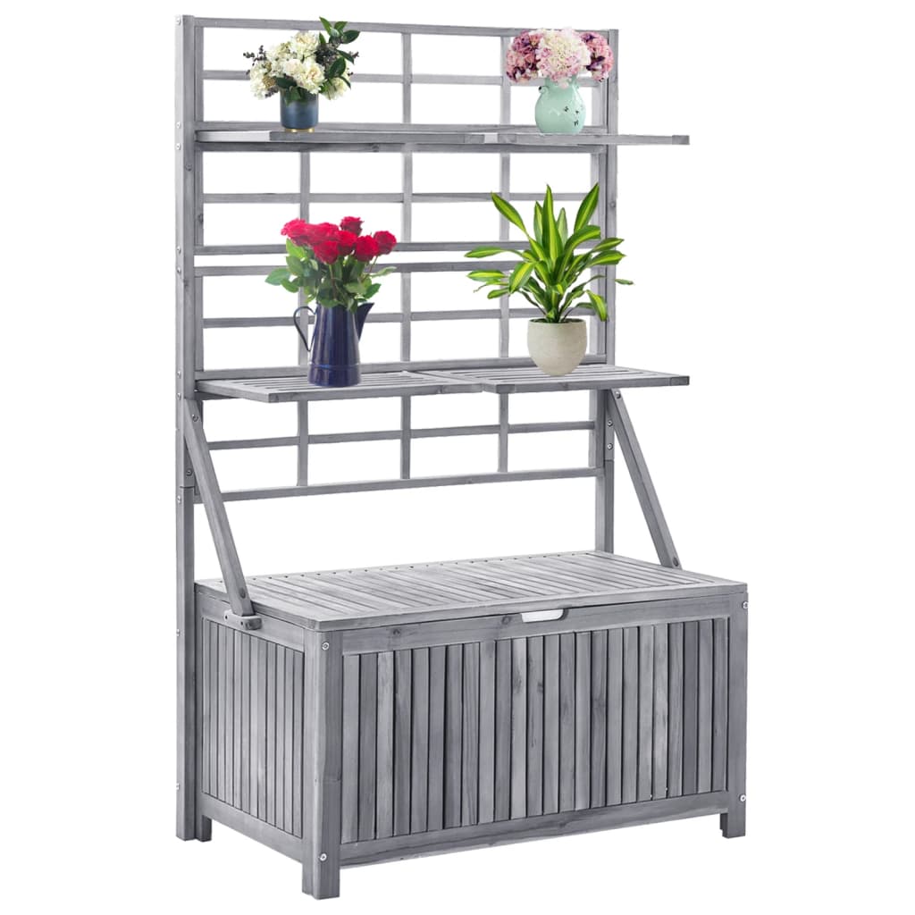 Storage Box With Trellis 99X55X160 Cm Solid Acacia Wood
