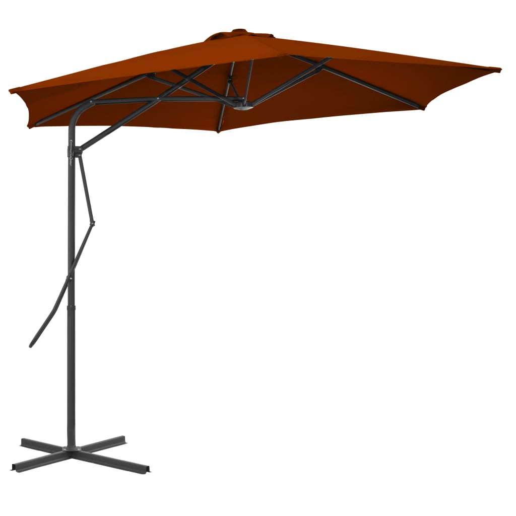 Garden Parasol With Steel Pole 300 Cm Green