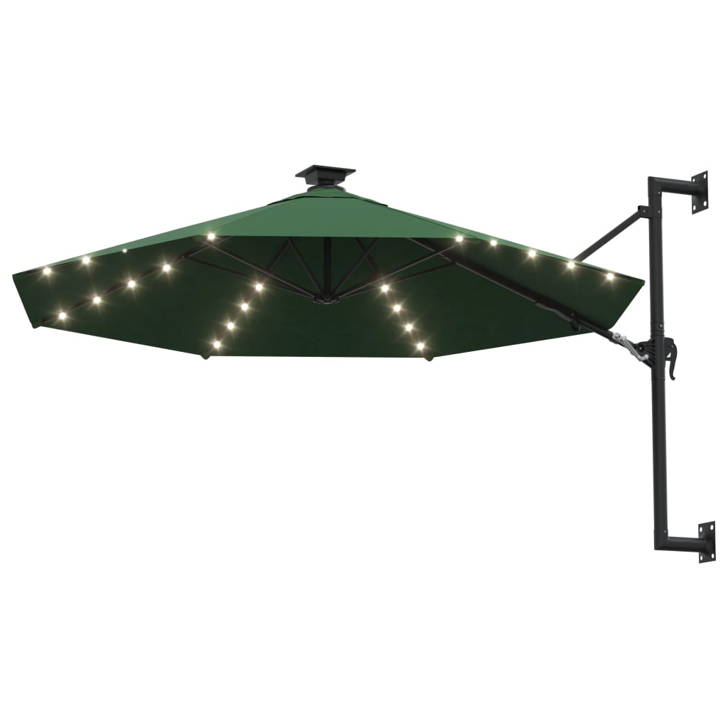 Wall-Mounted Garden Parasol With Leds 300 Cm