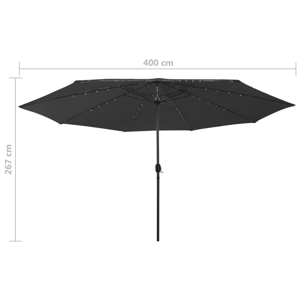 Garden Parasol With Led Lights 400 Cm