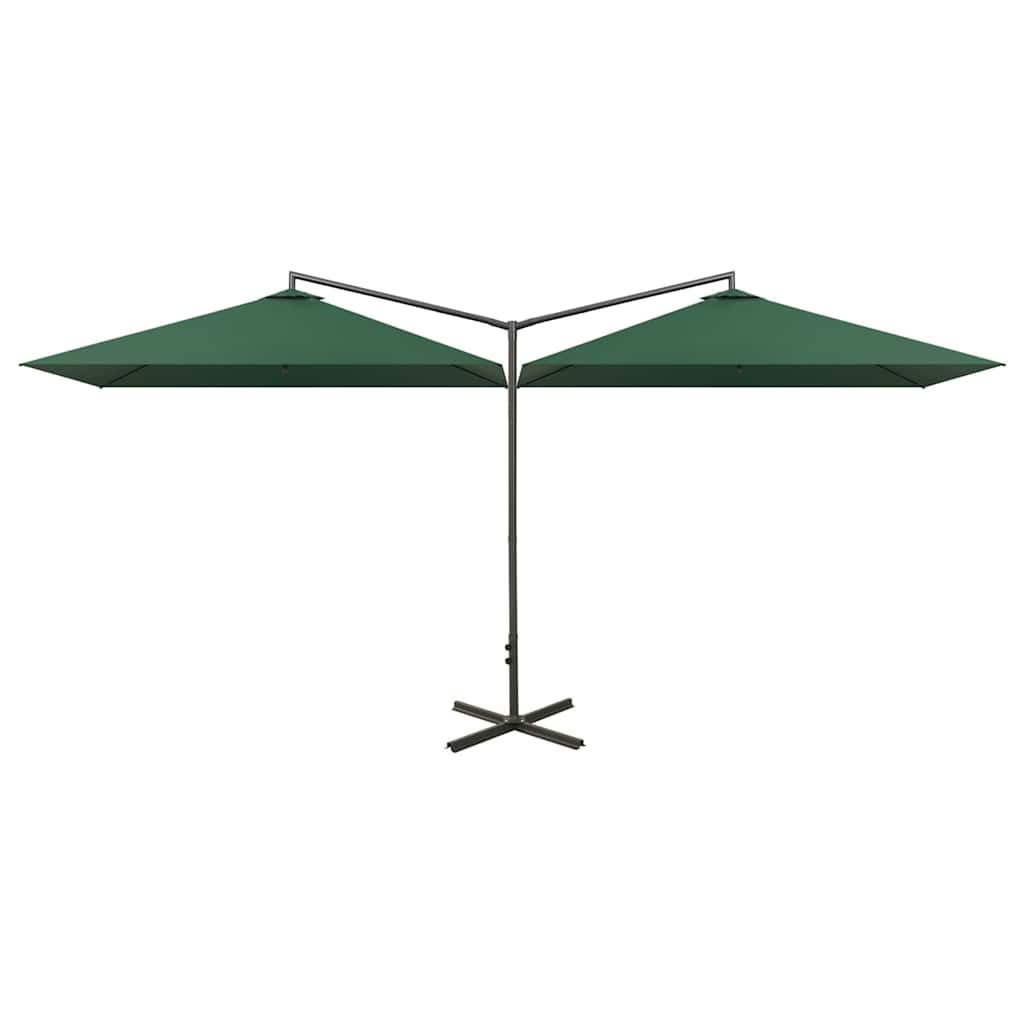 Garden Parasol Double 6m Patio Umbrella Twin Sun Shade Sand Steel black green 60