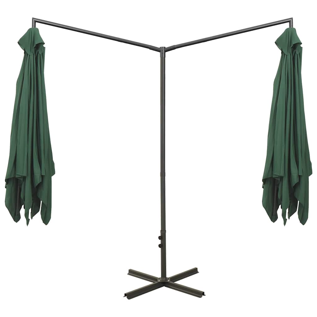 Garden Parasol Double 6m Patio Umbrella Twin Sun Shade Sand Steel black green 60