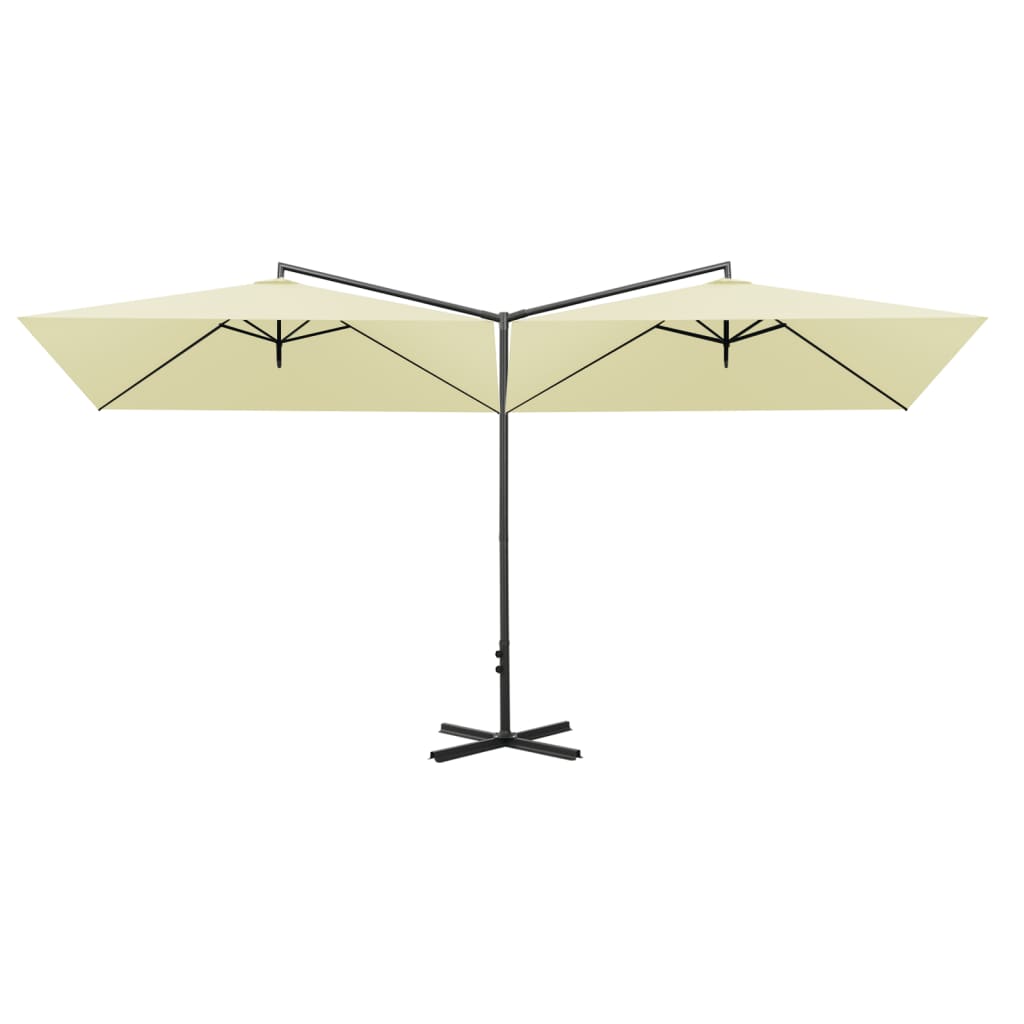Double Garden Parasol With Steel Pole 600X300 Cm